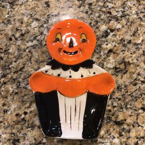 Johanna Parker Transpac Jack o lantern pumpkin mini plate spoon rest